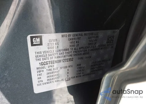 2017 Chevrolet Colorado Zr2 z USA, uszkodzony, nr VIN 1GCGTEEN0H1272352